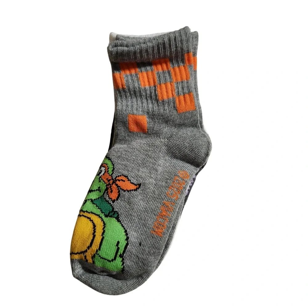 Teenage Mutant Ninja Turtles Socks 5 Pairs‎ Mid-Crew Shoe Size 7 1/2-8 1/2 Kids